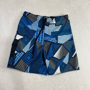 Maui and sons sz large swimming trunks mens  Board shorts Blue black white 0795